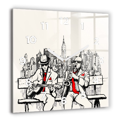 Négyzetes üvegóra 60x60 Jazz New Yorkban