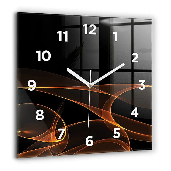 Szögletes üvegóra 60x60 Narancssárga vonalak
