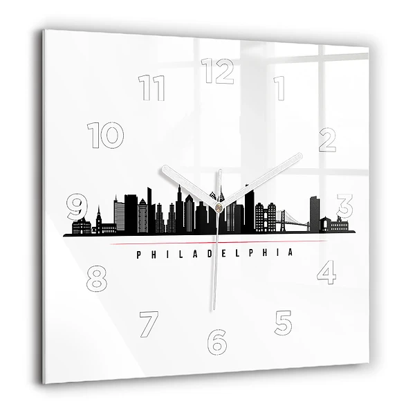Szögletes fali üvegóra 60x60 Illusztráció Philadelphia
