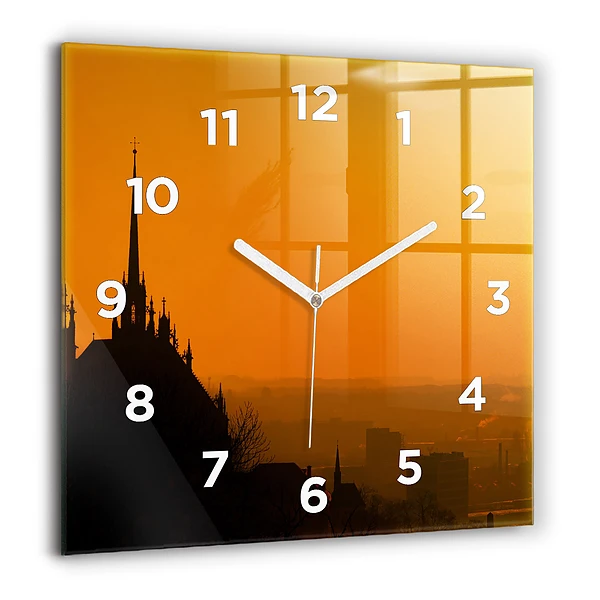 Négyzet alakú üvegóra 60x60 A brünni székesegyház látképe