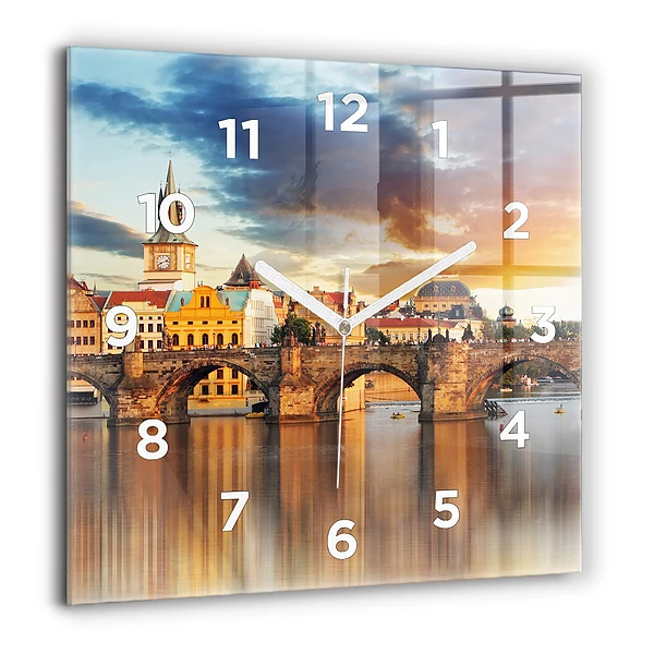 Szögletes fali üvegóra 60x60 Panoráma a folyóra