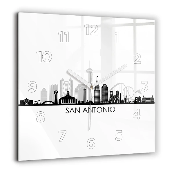 Négyzet alakú üvegóra 60x60 San Antonio városa Texas államban