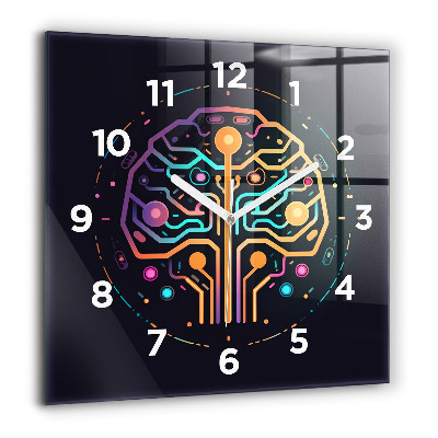 Négyzet alakú üvegóra 60x60 Színes absztrakció