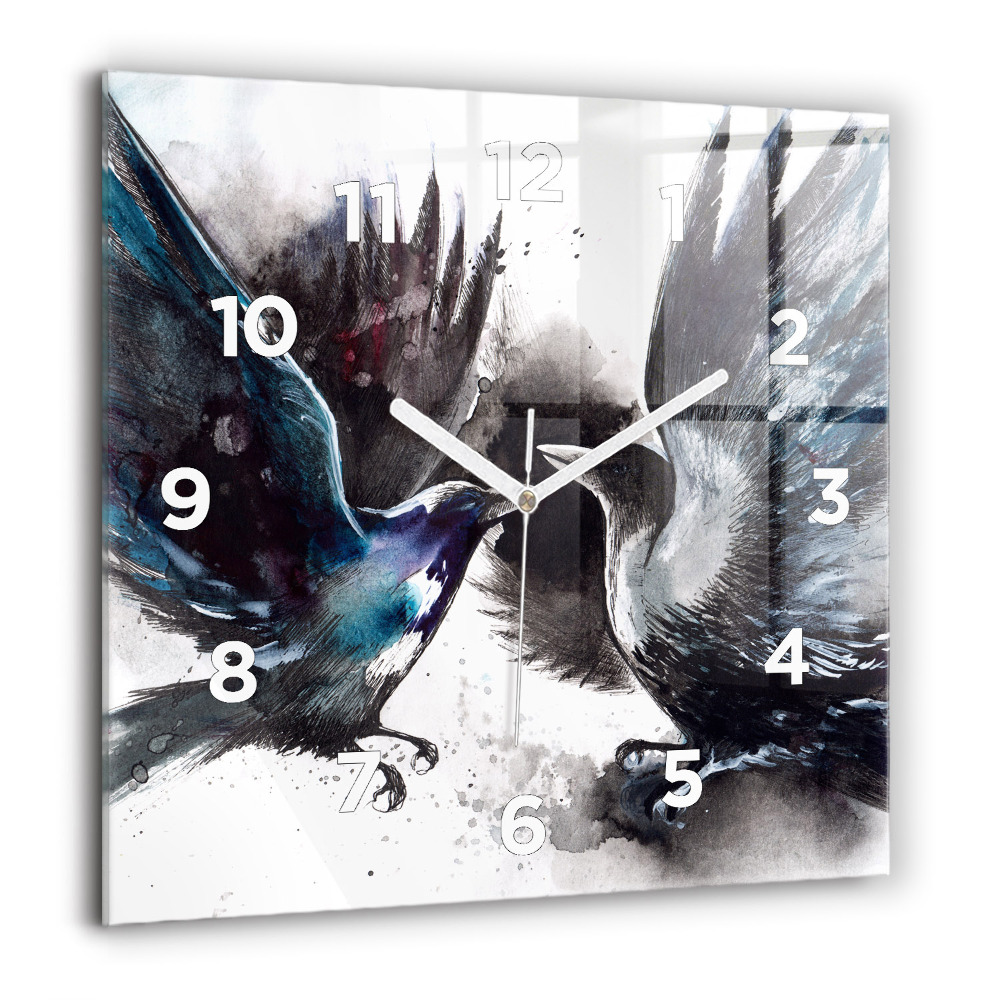 Négyzet alakú üvegóra 60x60 Festett madarak