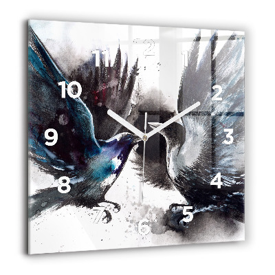 Négyzet alakú üvegóra 60x60 Festett madarak