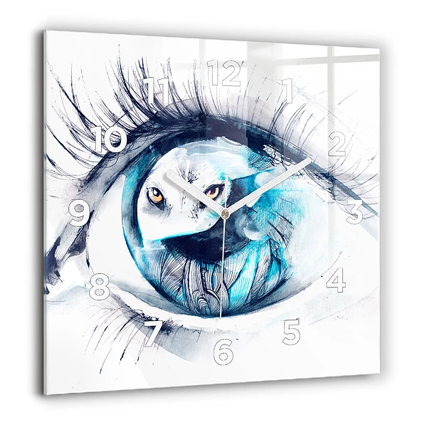 Négyzetes üvegóra 60x60 Farkasszem illusztrációja
