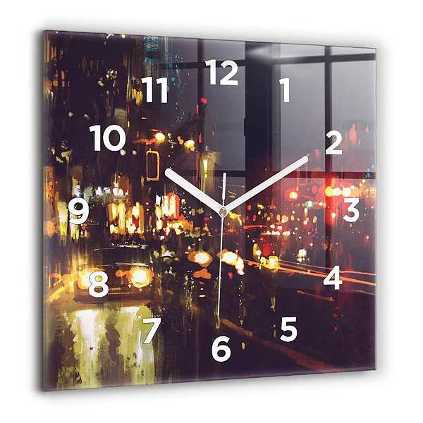 Négyzet alakú üvegóra 60x60 Festett város