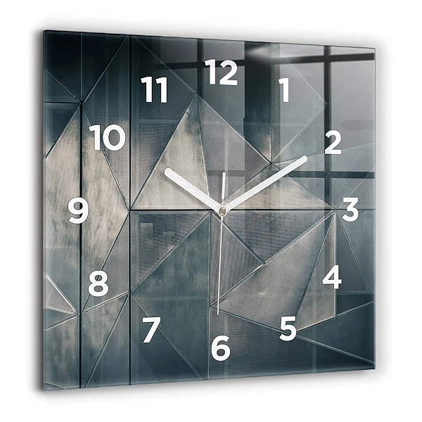 Szögletes üvegóra 60x60 Fém absztrakt háromszögek