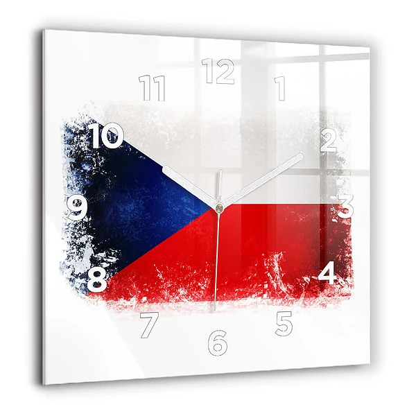 Szögletes üvegóra 60x60 Cseh Köztársaság zászló