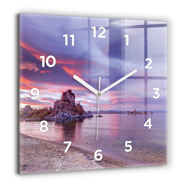 Szögletes fali üvegóra 60x60 Napfelkelte Kaliforniában