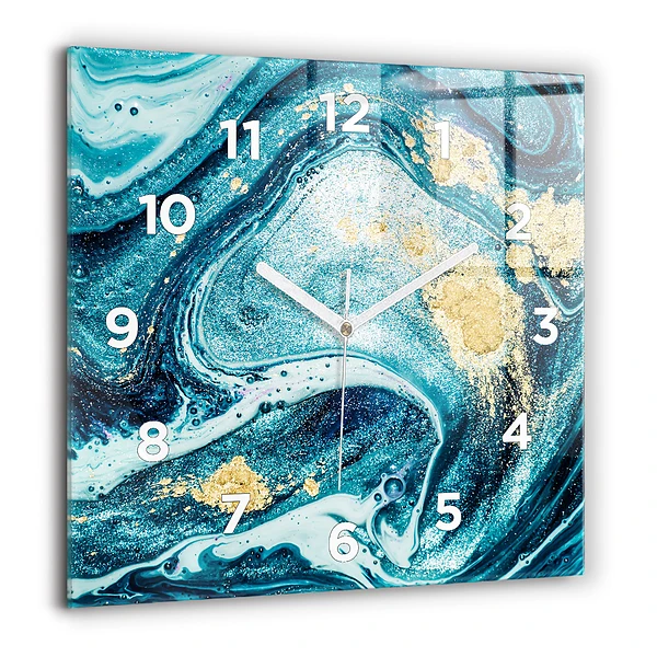 Négyzet alakú üvegóra 60x60 Absztrakt márvány