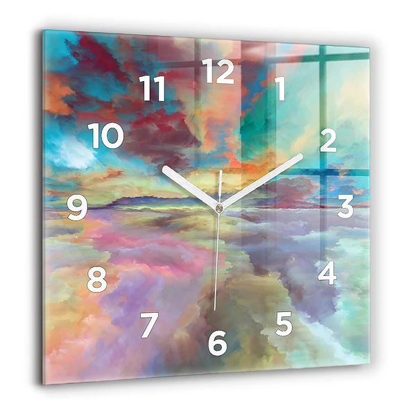 Szögletes fali üvegóra 60x60 Absztrakt tájkép