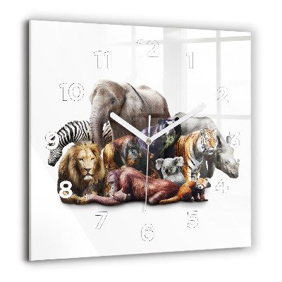 Szögletes fali üvegóra 60x60 Vadállatok