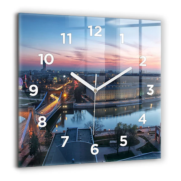 Négyzet alakú üvegóra 60x60 Wrocław drónról
