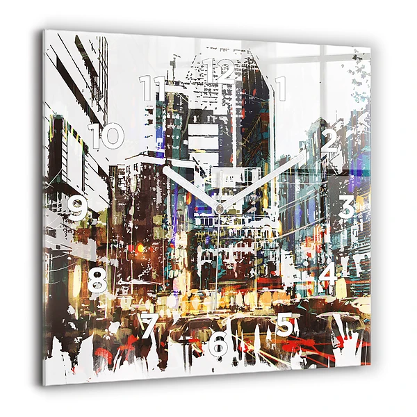 Négyzetes üvegóra 60x60 New York City