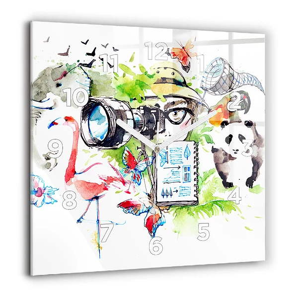 Szögletes üvegóra 60x60 Zoológus