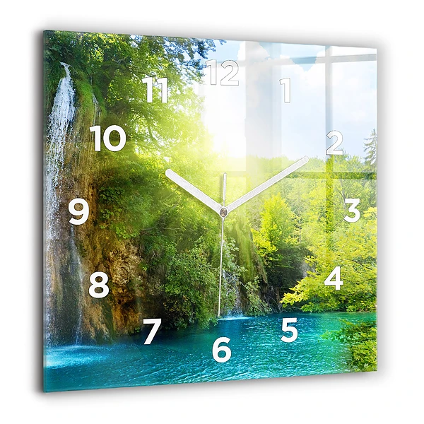 Szögletes fali üvegóra 60x60 Lagúnás táj