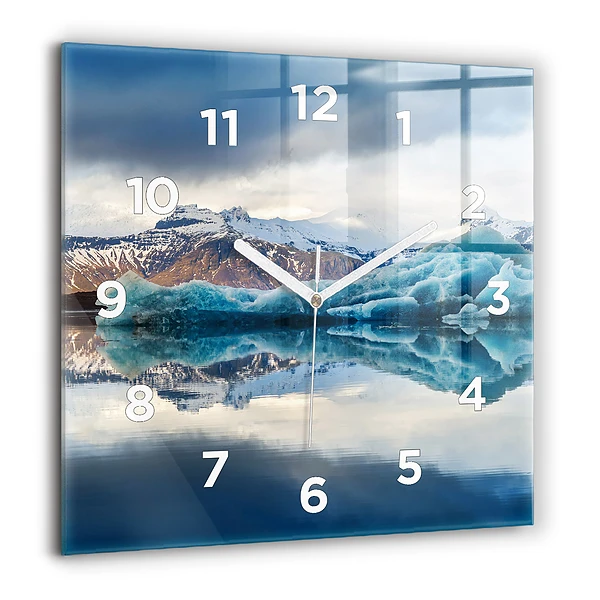 Szögletes üvegóra 60x60 Jokulsarlon tó Izland