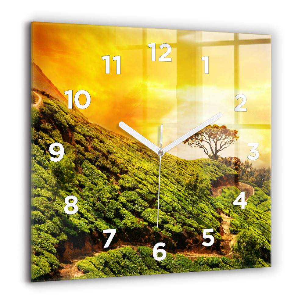 Szögletes üvegóra 60x60 Tea Hill