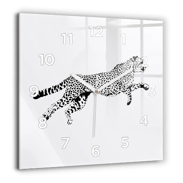 Szögletes fali üvegóra 60x60 Egy párduc sziluettje