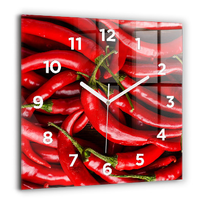 Négyzetes üvegóra 60x60 Csípős paprika