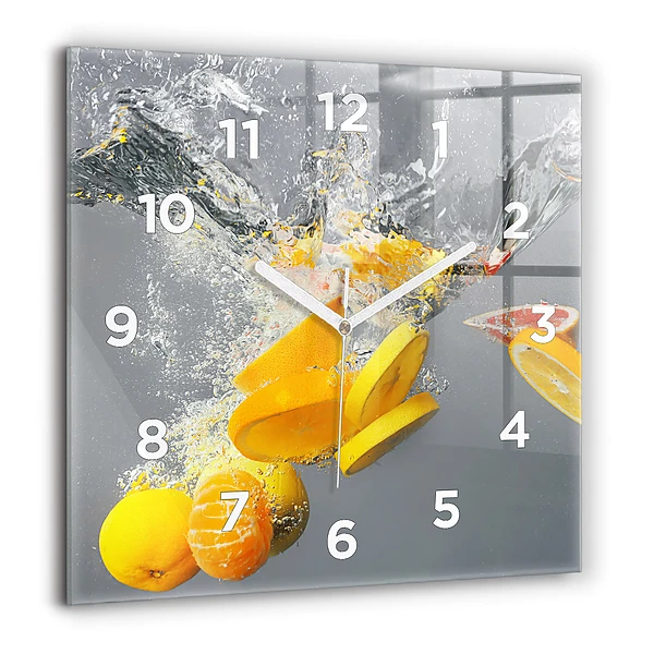 Szögletes üvegóra 60x60 Citrusfélék vízben