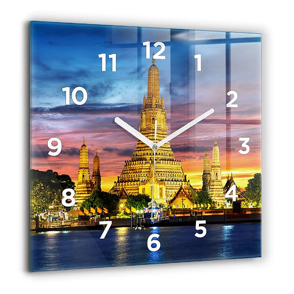 Négyzetes üvegóra 60x60 Templom Bangkokban