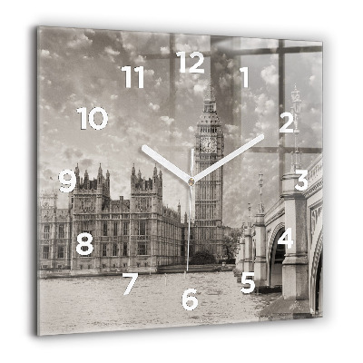 Szögletes üvegóra 60x60 London Anglia Big Ben