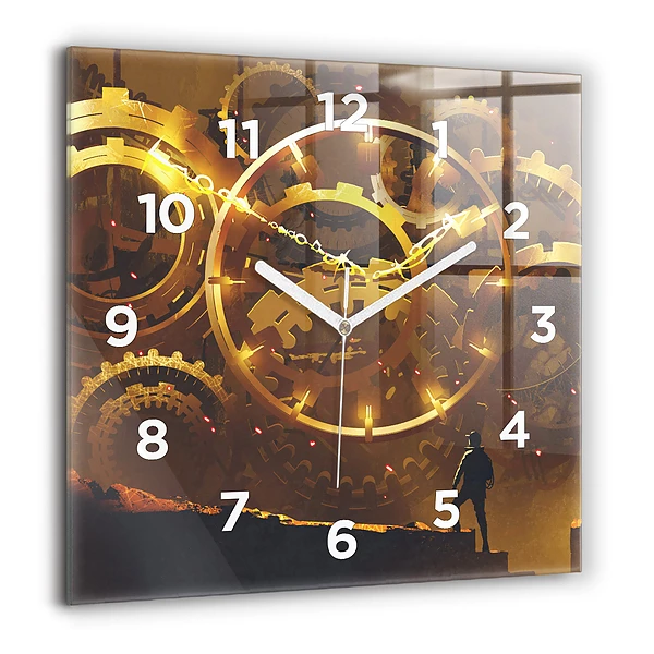 Négyzet alakú üvegóra 60x60 Idő - Mechanizmus