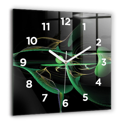 Szögletes fali üvegóra 60x60 Zöld absztrakció