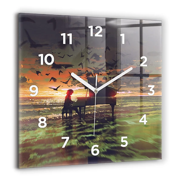 Szögletes fali üvegóra 60x60 Koncert a tengerparton