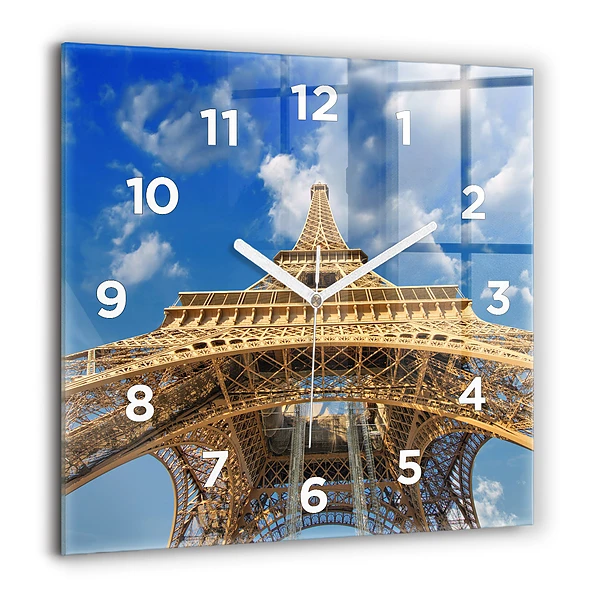 Szögletes üvegóra 60x60 Franciaország Eiffel-torony