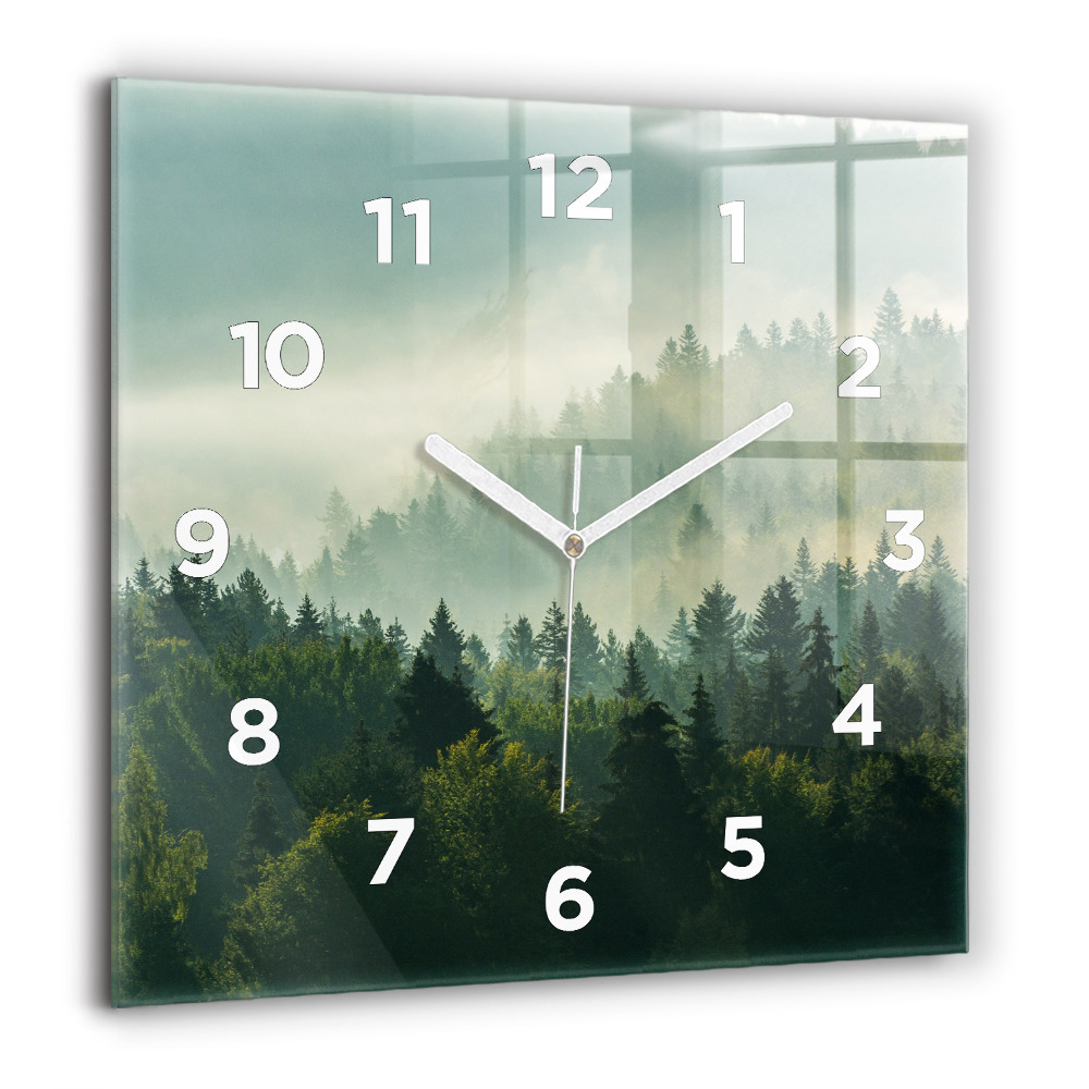 Szögletes fali üvegóra 60x60 Napfelkelte Beskids