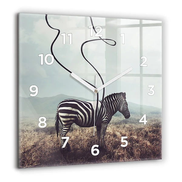 Szögletes fali üvegóra 60x60 Zebra - Absztrakció
