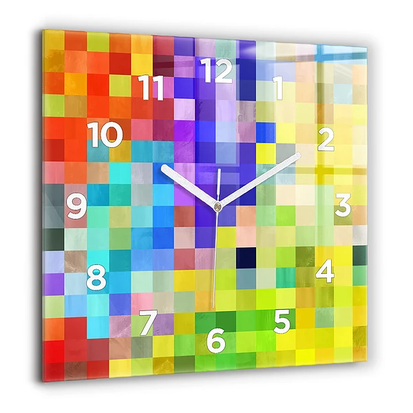 Négyzet alakú üvegóra 60x60 Négyzetek kompozíciója