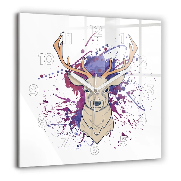 Szögletes fali üvegóra 60x60 Vektoros illusztráció egy szarvas