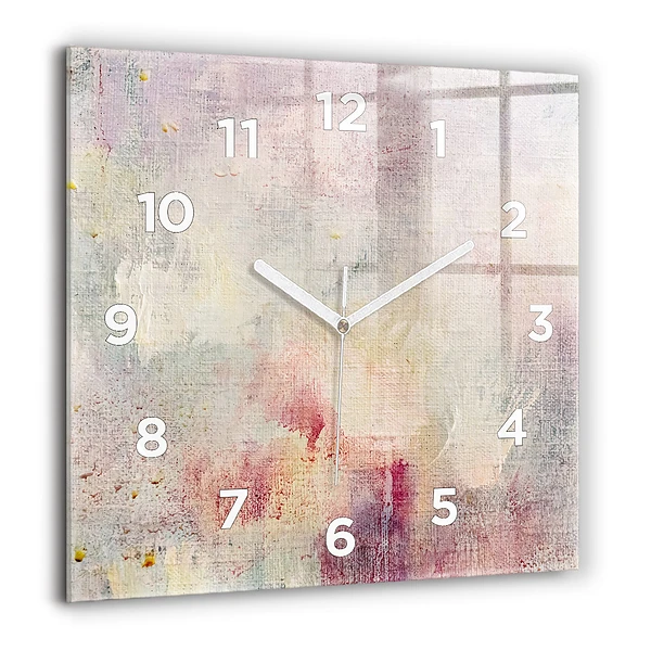 Szögletes üvegóra 60x60 Festett absztrakció