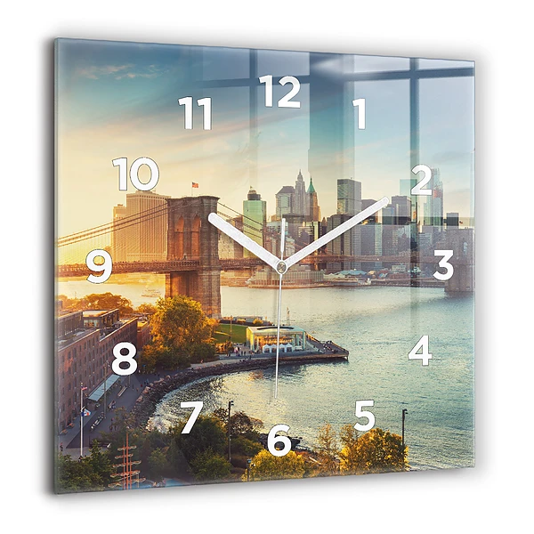 Négyzet alakú üvegóra 60x60 New York Manhattan