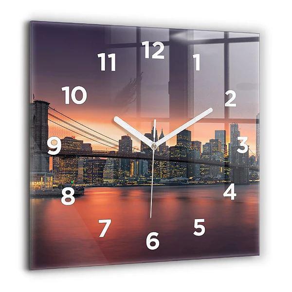 Négyzetes üvegóra 60x60 New York East River