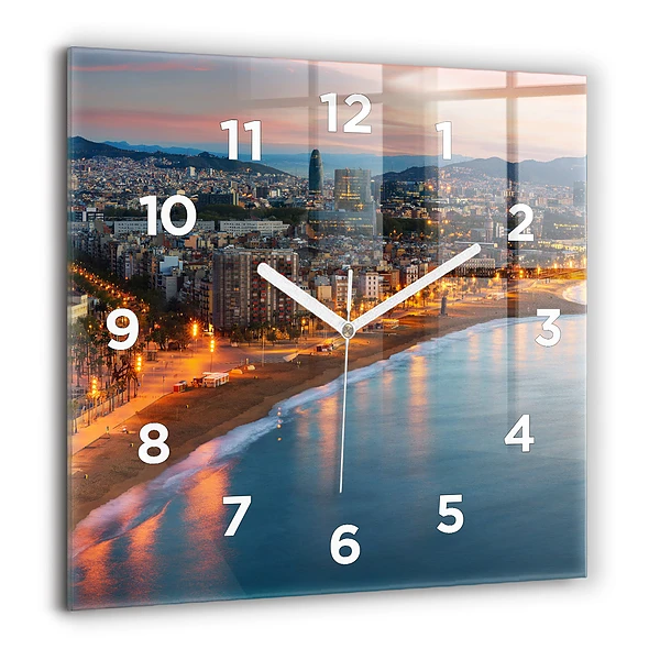 Szögletes üvegóra 60x60 Barcelonai strand