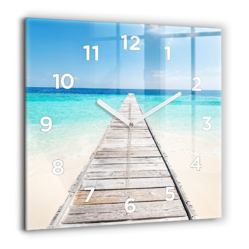 Négyzetes üvegóra 60x60 Trópusi sziget