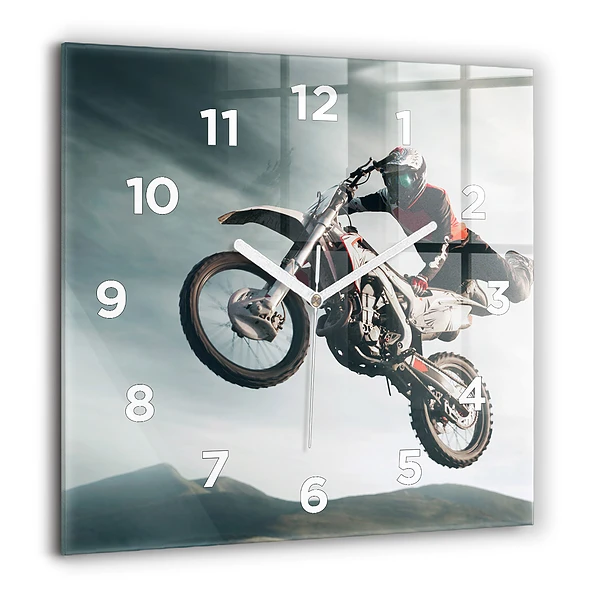 Szögletes üvegóra 60x60 Motorkerékpár Adrenalin stílus