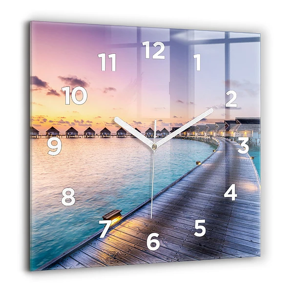 Szögletes fali üvegóra 60x60 Maldív-szigeteki naplemente