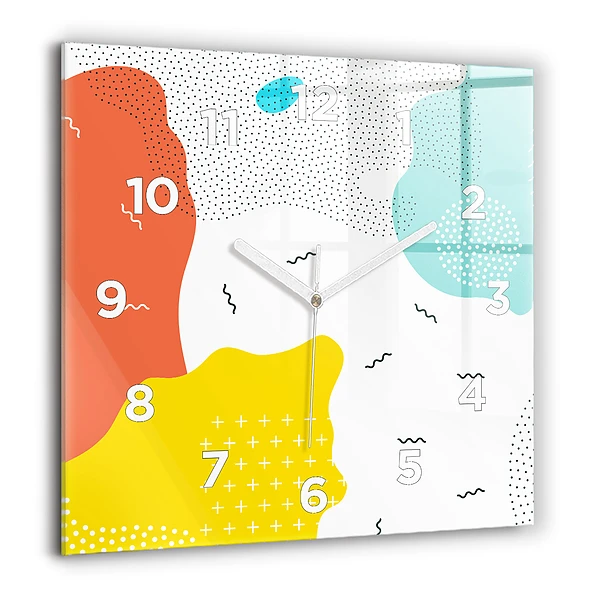 Szögletes üvegóra 60x60 Absztrakt POP