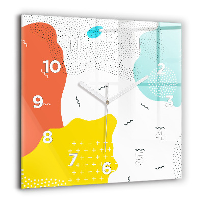 Szögletes üvegóra 60x60 Absztrakt POP