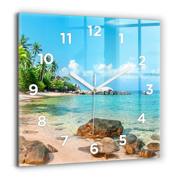 Szögletes üvegóra 60x60 Gyönyörű strand Thaiföldön