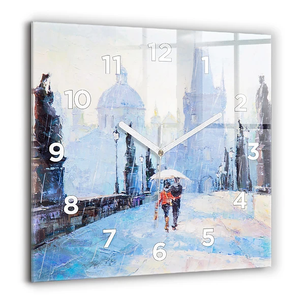 Szögletes üvegóra 60x60 Olaj művészet