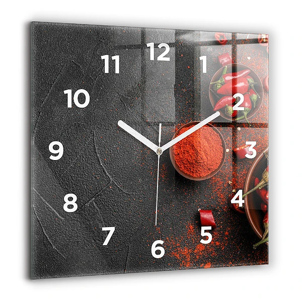 Szögletes fali üvegóra 60x60 Piros paprika