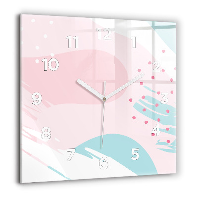 Négyzetes üvegóra 60x60 Pasztell absztrakció