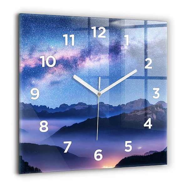 Szögletes fali üvegóra 60x60 Tejút és hegyek
